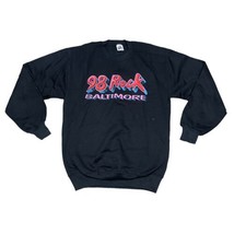 Vintage Jerzees Retro Black 98 Rock Baltimore MD Sweatshirt Medium Radio... - $65.44