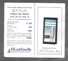 Vintage LIFE AND CASUALTY INSURANCE Sewing Needles L&amp;C Building Nashvill... - $9.89