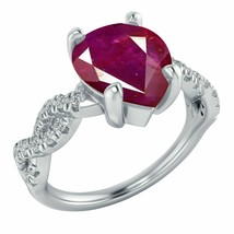 1.21 Ct Pear Shape Pink Ruby Engagement Wedding Ring 10k White Gold Plated - £89.96 GBP