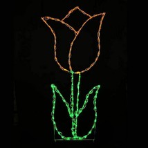Springtime Yellow Tulip Lawn Outdoor LED Lighted Decoration Steel Wireframe - £158.26 GBP