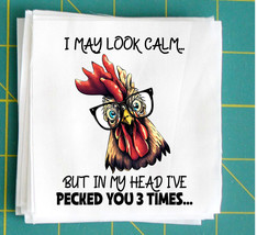 Funny Chicken Fabric Panel Quilt Block for sewing and crafting FQ749610 - £3.32 GBP+