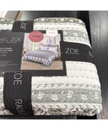 Rachel Zoe Hand Stitched Printed Green Floral Cotton King Quilt ~ New ~ - $163.53 CAD