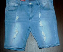 Xios Men&#39;s  Blue Denim Cotton  Shorts Size 38 W NEW - £51.20 GBP