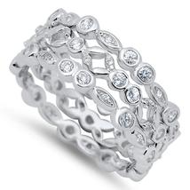 Zirconia Ring Sterling Silver April Round White Simulated Cubic Zirconia Ring - £61.03 GBP+