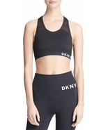 DKNY Sport Women&#39;s Performance Support Yoga Running Bra, Black Mesh, S - $20.78