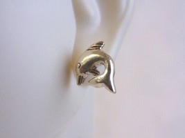Vintage Estate Sterling Silver Dolphin Earrings 2.4g E4029 - £11.87 GBP