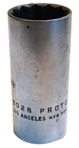 Proto 5028 Professional 7/8&quot; inch SAE 3/8&quot; Drive 12 Point Deep Socket USA - £6.95 GBP