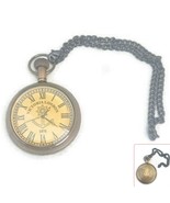 Brass Pocket Watch with Chain Antique Vintage Pocket Watch for Men and W... - £29.88 GBP