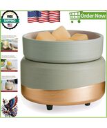 Gold Accented Dual Candle and Wax Melt Warmer for Sophisticated Spaces - $884.69 MXN