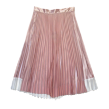 NWT Ted Baker Glaycie in Pink Satin Flared A-line Pleated Midi Skirt 3 / US 8 - £109.06 GBP
