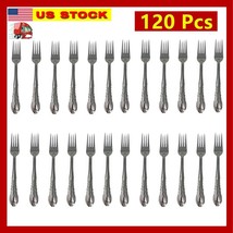 120 Pieces Stainless Steel Dinner Forks Flatware Tableware Set Kitchen 7... - $29.69