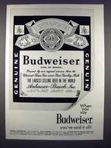 1971 Budweiser Beer Ad - You've Said It All! - $18.49
