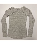 SO Women’s Silver Light Gray Striped Long Sleeve Shirt Top size S - £7.43 GBP