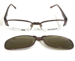 Easyclip Eyeglasses Frames MOD S2495 010 Brown with Clip On Lenses 48-16... - $65.23