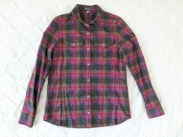 Ibex Women&#39;s Taos Plaid Shirt Pink Snap Button Wool Blend Shirt Small FL... - $39.59