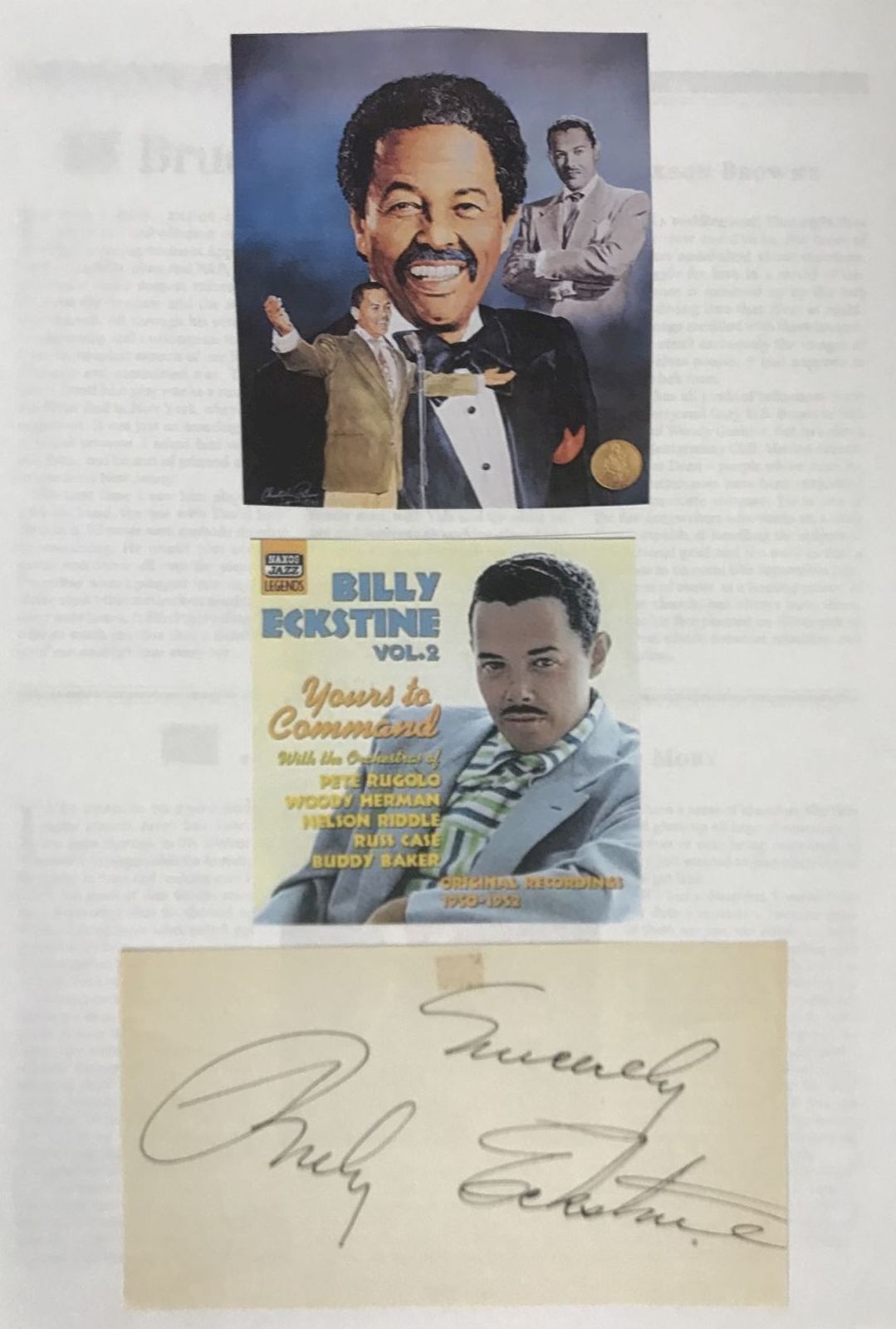 Billy Eckstine Signed Autographed 8.5x11 Vintage Signature Display Lifet... - $41.99