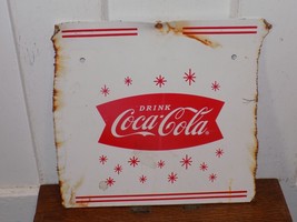 Vintage Coca Cola Fishtail Metal Partial Sign - $1,568.55 MXN