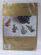 Something Special Spring Flowers Set of 4 Cross Stitch Place Mats Kit # 50566  - $34.65