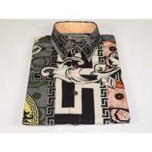 Mens Stacy Adams Medallion Lion Print Sports Shirt Stage Singer 4951 Gray Multi image 10