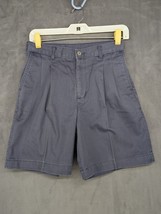 Womens Vintage Dockers Blue High Rise Flat Front Mom Shorts Size 14 - £7.45 GBP