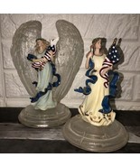 Vtg LOT Of 2  Resin Angel of Glory &amp; Liberty Spirit of America 8&quot; Doves ... - €37,71 EUR