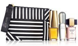 Estee Lauder Parfum Spray 4 Piece Gift Set in Striped Bag New - $64.99