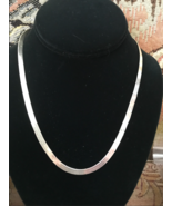 Bold Sterling Silver Italian Herringbone Choker Necklace - $83.22