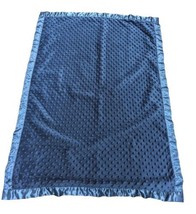 ProGoleem Baby Blanket Blue Minky Dot Soft Silky Satin Trim Backing Nursery Crib - $24.63