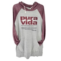 Costa Rica Pura Vida Hoodie Pullover 2XL Burgundy Gray Rana Tropic NWT - £12.40 GBP