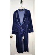 Soft Surroundings Velvet Robe Large Blurple Embroidered Duster Jewel Sta... - $1,314.64 MXN