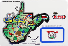 West Virginia State Map Die Cut Sticker - £3.94 GBP