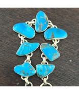 Beautiful Ocean Blue Arizona Turquoise 925 Sterling Silver Bracelet Hand... - $2,098.35 MXN