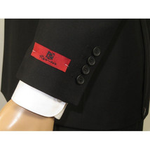 Men RENOIR Dressy Suit Separates Solid Slim Fit 201-1 Black Double Breasted image 5