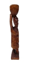 Wood Carving Woman Figurine Wooden Hand Carved Haiti - £18.64 GBP