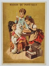 Trade Card Victorian Children Sharing Alcohol Cat Refuses Mens Tailors Adv V9 - £23.68 GBP