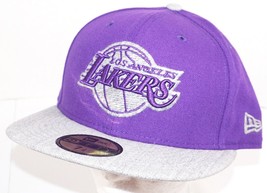 Los Angeles La Lakers Purple Hat Nba Basketball Oem New Era 59FIFTY Adult 7 1/2 - £14.16 GBP