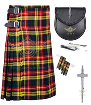 8 yard kilts - Scottish Traditional Buchanan Tartan kilt &amp; Accessories - £64.31 GBP