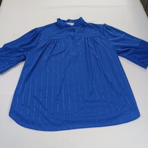 VTG Aimee Of California Pullover Blouse Top Blue Women's XL 3/4 Sleeve Chest 45" image 10