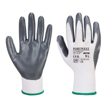 A310 Nitrile Work Gloves Flexible Grip Gray/White, Medium - $6.51