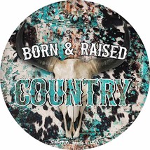 Born Raised Country Cow Print Novelty Circle Coaster Set of 4 - £15.94 GBP