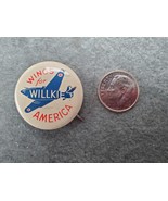 Vintage 1940 Tin Litho Pinback Wings for Willki Presidential Campaign WWII - £13.25 GBP