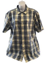 Nautica Men’s Size XL Shirt Short Sleeve Button Front Plaid Cotton - £8.50 GBP