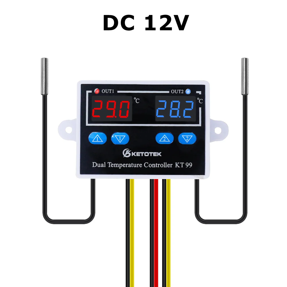 STC-3008 KT99 Dual Digital Temperature Controller Two Relay Output 12V 24V 220V  - £213.40 GBP