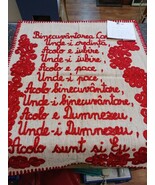 Romanian House Blessing Folk Art Tapestry Wall Hanging 23&quot; x 19&quot; &amp; Bookmark - $203.51 CAD