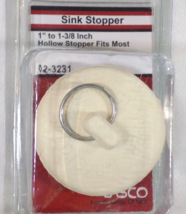 Sink Stopper-White - 1&quot; to 1 3/8&quot;-Hollow-Lasco MPN 02-3231 - $92.72 MXN
