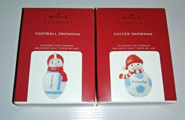 Hallmark Keepsake Sports Ornaments 2020 Soccer &amp; Football snowman - $12.86