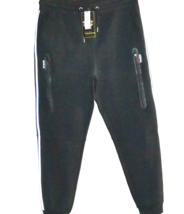 Xios  Men&#39;s Black Gray Trim Cotton Zip Pocket  Sweatpants Sz XL - £25.85 GBP
