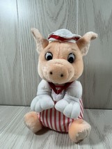 Nadel & Sons plush vintage pig sailor nautical outfit hat red white stripes - £7.88 GBP