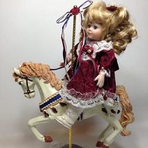 Carousel horse porcelain doll hailey rare heritage heirloom millennium 2000 ed  3  thumb200