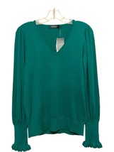 Lauren Ralph Lauren V-neck Kelly Green Sweater Women Size Small Button C... - £30.98 GBP